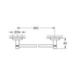 Casa si Gradina - Sanitare - Suporturi si accesorii baie - Suporturi baie - Bara prosop Grohe 40366A01, Grohe Essentials, 600 mm, metal, lucios, grafit - Infinity.ro