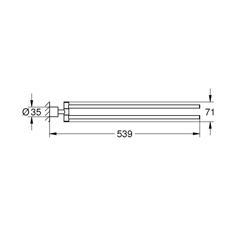 Casa si Gradina - Sanitare - Suporturi si accesorii baie - Suporturi baie - Bara prosop Grohe 40308GL3, Atrio, 489 mm, pe perete, pivotant, metal, lucios, auriu - Infinity.ro