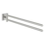 Casa si Gradina - Sanitare - Suporturi si accesorii baie - Suporturi baie - Bara prosop Grohe 40976DC0, Start Cube, pe perete, 440 mm, metal, mat, otel satinat - Infinity.ro
