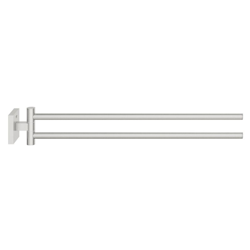Casa si Gradina - Sanitare - Suporturi si accesorii baie - Suporturi baie - Bara prosop Grohe 40976DC0, Start Cube, pe perete, 440 mm, metal, mat, otel satinat - Infinity.ro