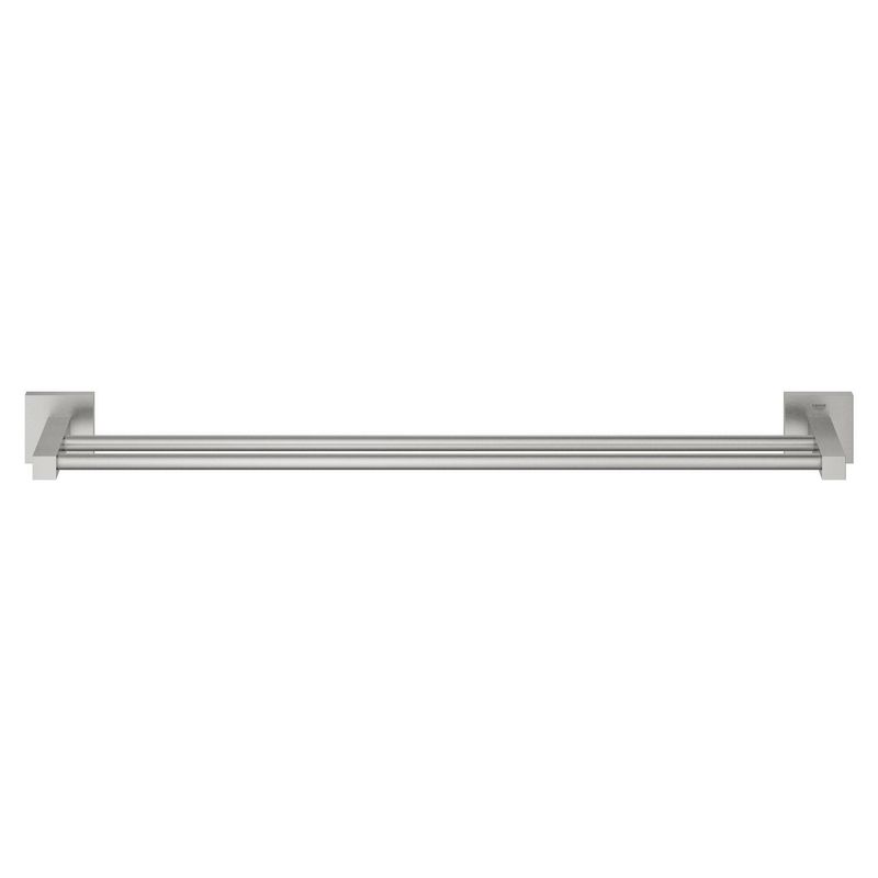 Casa si Gradina - Sanitare - Suporturi si accesorii baie - Suporturi baie - Bara prosop Grohe 41104DC0, Start Cube, pe perete, 654 mm, metal, mat, otel satinat - Infinity.ro