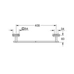 Casa si Gradina - Sanitare - Suporturi si accesorii baie - Suporturi baie - Bara prosop Grohe 40987DC0, Start Cube, pe perete, 450 mm, metal, mat, otel satinat - Infinity.ro