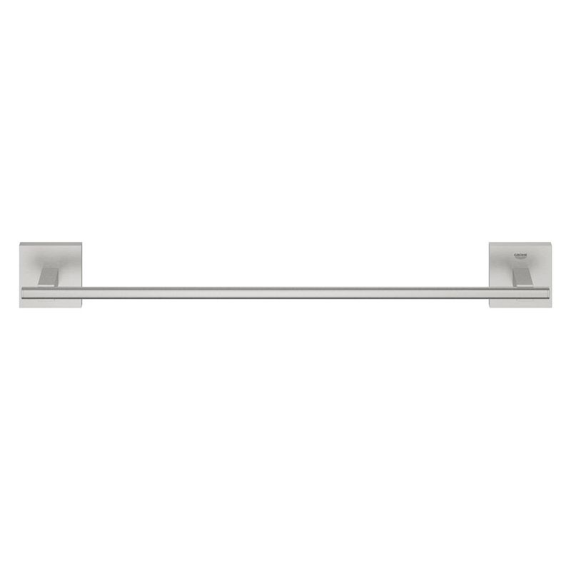 Casa si Gradina - Sanitare - Suporturi si accesorii baie - Suporturi baie - Bara prosop Grohe 40987DC0, Start Cube, pe perete, 450 mm, metal, mat, otel satinat - Infinity.ro