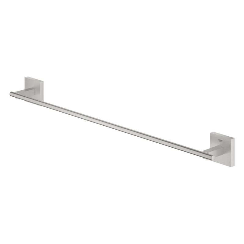 Casa si Gradina - Sanitare - Suporturi si accesorii baie - Suporturi baie - Bara prosop Grohe 41089DC0, Start Cube, pe perete, 600 mm, metal, mat, otel satinat - Infinity.ro