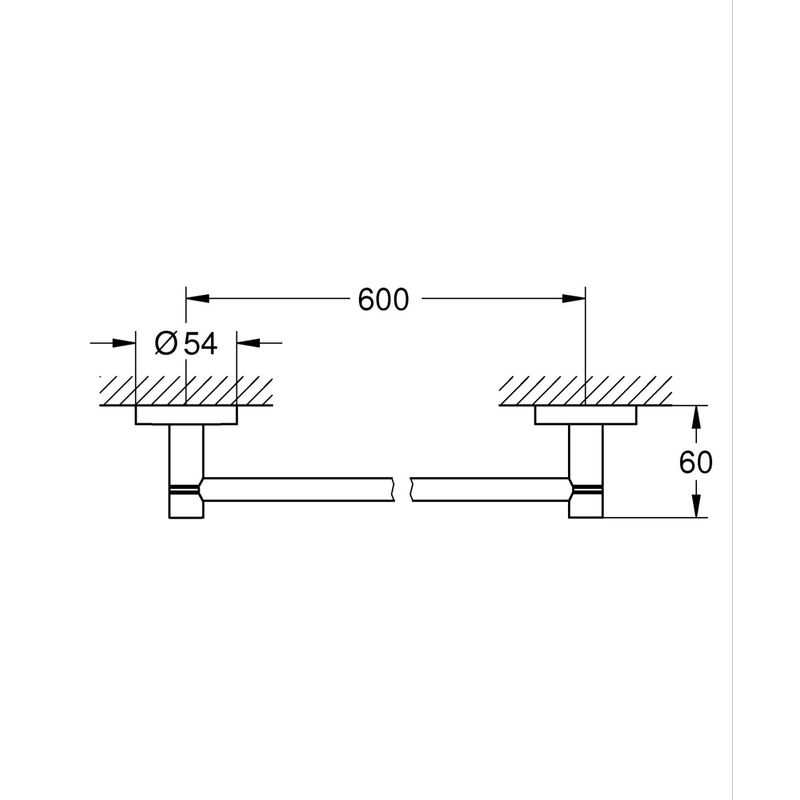 Casa si Gradina - Sanitare - Suporturi si accesorii baie - Suporturi baie - Bara prosop Grohe 41178GN0, Start, aparent, 600 mm, metal, mat, auriu - Infinity.ro