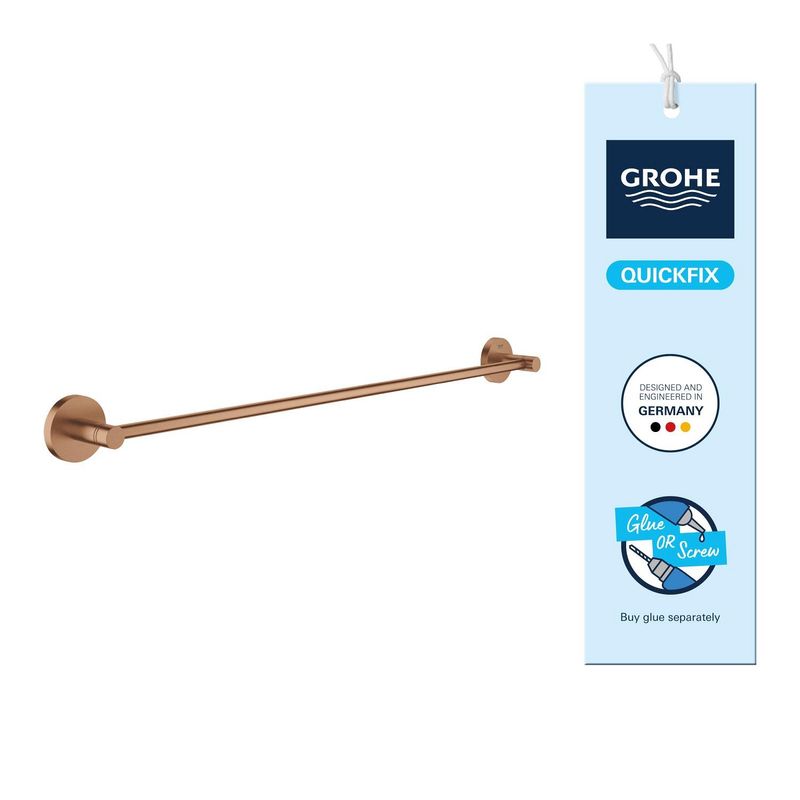 Casa si Gradina - Sanitare - Suporturi si accesorii baie - Suporturi baie - Bara prosop Grohe 41178DL0, Start, aparent, 600 mm, metal, mat, cupru - Infinity.ro