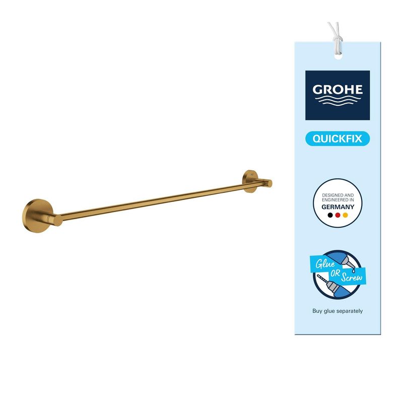 Casa si Gradina - Sanitare - Suporturi si accesorii baie - Suporturi baie - Bara prosop Grohe 41178GN0, Start, aparent, 600 mm, metal, mat, auriu - Infinity.ro
