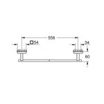 Casa si Gradina - Sanitare - Suporturi si accesorii baie - Suporturi baie - Bara prosop Grohe 41089DC0, Start Cube, pe perete, 600 mm, metal, mat, otel satinat - Infinity.ro