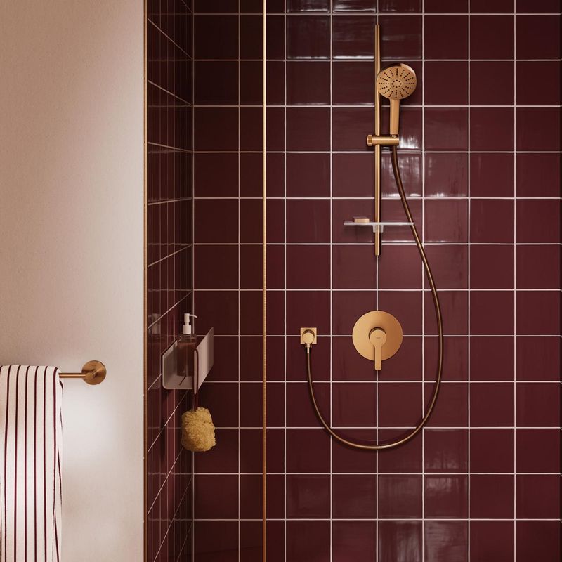 Casa si Gradina - Sanitare - Suporturi si accesorii baie - Suporturi baie - Bara prosop Grohe 41178DL0, Start, aparent, 600 mm, metal, mat, cupru - Infinity.ro