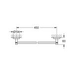 Casa si Gradina - Sanitare - Suporturi si accesorii baie - Suporturi baie - Suport prosop Grohe 40688EN1, Essentials, pe perete, 504 mm, metal, mat, nichel - Infinity.ro