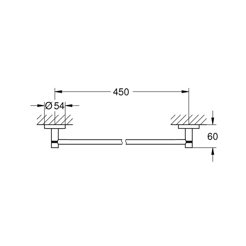 Casa si Gradina - Sanitare - Suporturi si accesorii baie - Suporturi baie - Suport prosop Grohe 40688EN1, Essentials, pe perete, 504 mm, metal, mat, nichel - Infinity.ro