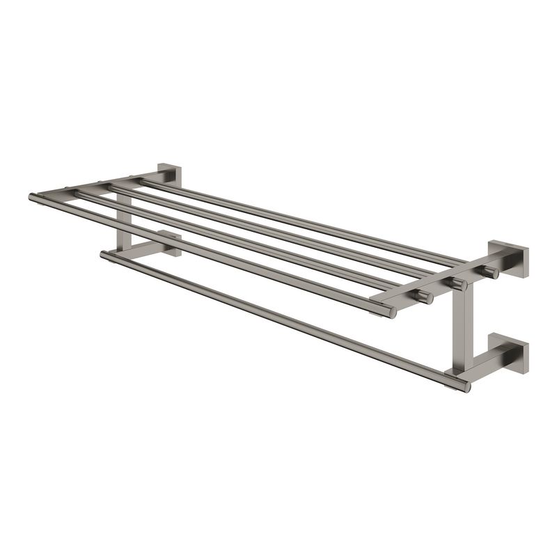 Casa si Gradina - Sanitare - Suporturi si accesorii baie - Suporturi baie - Suport prosop Grohe 40512AL1, Essentials Cube, 600 mm, 4 brate, metal, mat, grafit - Infinity.ro