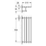 Casa si Gradina - Sanitare - Suporturi si accesorii baie - Suporturi baie - Suport prosop Grohe 40512AL1, Essentials Cube, 600 mm, 4 brate, metal, mat, grafit - Infinity.ro