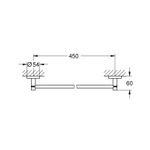 Casa si Gradina - Sanitare - Suporturi si accesorii baie - Suporturi baie - Suport prosop Grohe 40688DC1, Essentials, pe perete, 450 mm, metal, mat, otel satinat - Infinity.ro