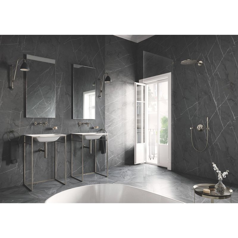 Casa si Gradina - Sanitare - Suporturi si accesorii baie - Suporturi baie - Inel prosop Grohe 40307AL3, Atrio, pe perete, 200 mm, metal, mat, grafit - Infinity.ro