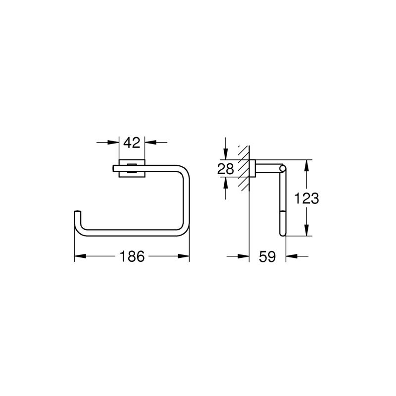 Casa si Gradina - Sanitare - Suporturi si accesorii baie - Suporturi baie - Inel prosop Grohe 40510AL1, Essentials Cube, 190 mm, metal, mat, grafit - Infinity.ro