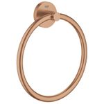 Casa si Gradina - Sanitare - Suporturi si accesorii baie - Suporturi baie - Inel prosop Grohe 40365DL1, Essentials, 180 mm, fixare ascunsa, mat, cupru - Infinity.ro