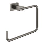 Casa si Gradina - Sanitare - Suporturi si accesorii baie - Suporturi baie - Inel prosop Grohe 40510AL1, Essentials Cube, 190 mm, metal, mat, grafit - Infinity.ro