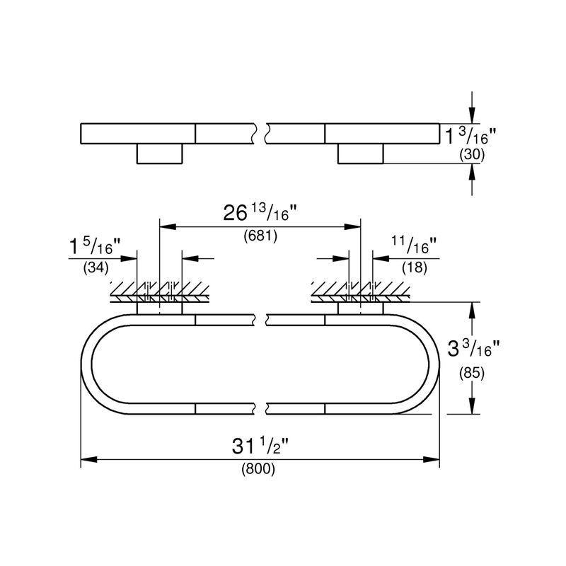Casa si Gradina - Sanitare - Suporturi si accesorii baie - Suporturi baie - Suport prosop Grohe 41058DA0, Selection, pe perete, 800 mm, metal, lucios, cupru - Infinity.ro