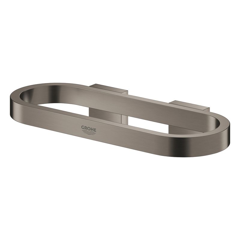 Casa si Gradina - Sanitare - Suporturi si accesorii baie - Suporturi baie - Inel prosop Grohe 41035AL0, Selection, 200 mm, pe perete, metal, mat, grafit - Infinity.ro