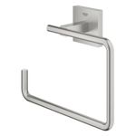 Casa si Gradina - Sanitare - Suporturi si accesorii baie - Suporturi baie - Inel prosop Grohe 40975DC0, Start Cube, pe perete, 188 mm, metal, mat, otel satinat - Infinity.ro