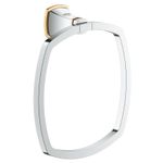 Casa si Gradina - Sanitare - Suporturi si accesorii baie - Suporturi baie - Inel prosop Grohe 40630IG0, Grandera, pe perete, 205 mm, metal, crom / auriu - Infinity.ro