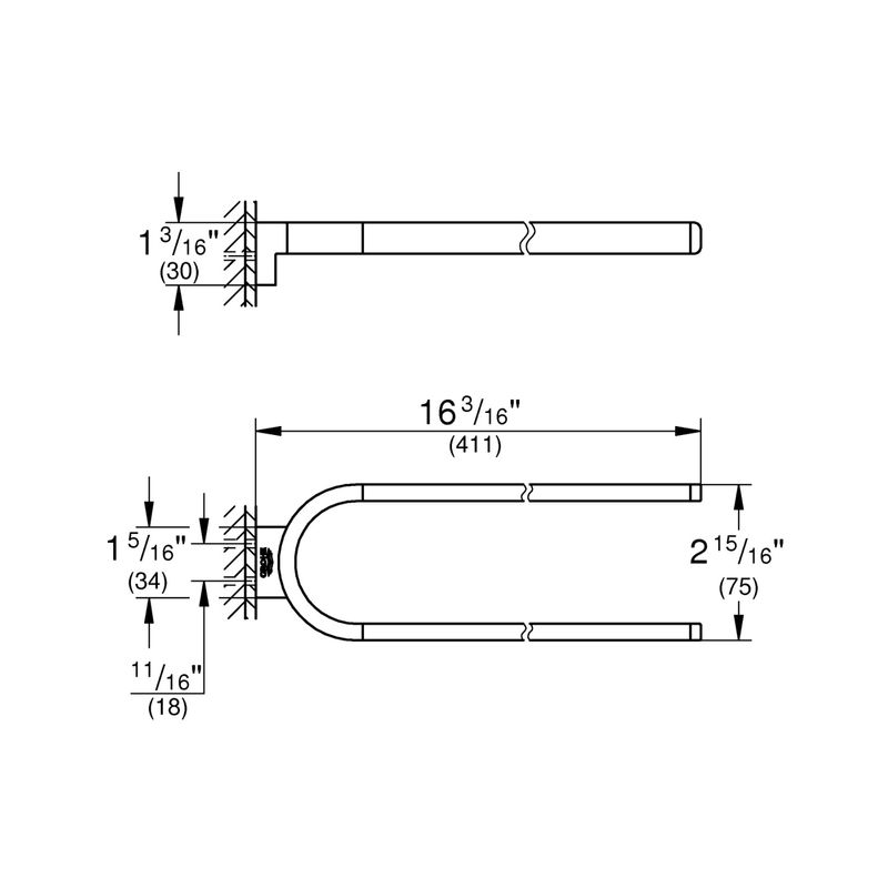 Casa si Gradina - Sanitare - Suporturi si accesorii baie - Suporturi baie - Suport prosop Grohe 41059DA0, Selection, pe perete, 360 mm, metal, lucios, cupru - Infinity.ro