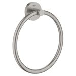Casa si Gradina - Sanitare - Suporturi si accesorii baie - Suporturi baie - Inel prosop Grohe 41174DC0, Start, pe perete, 180 mm, metal, mat, otel satinat - Infinity.ro