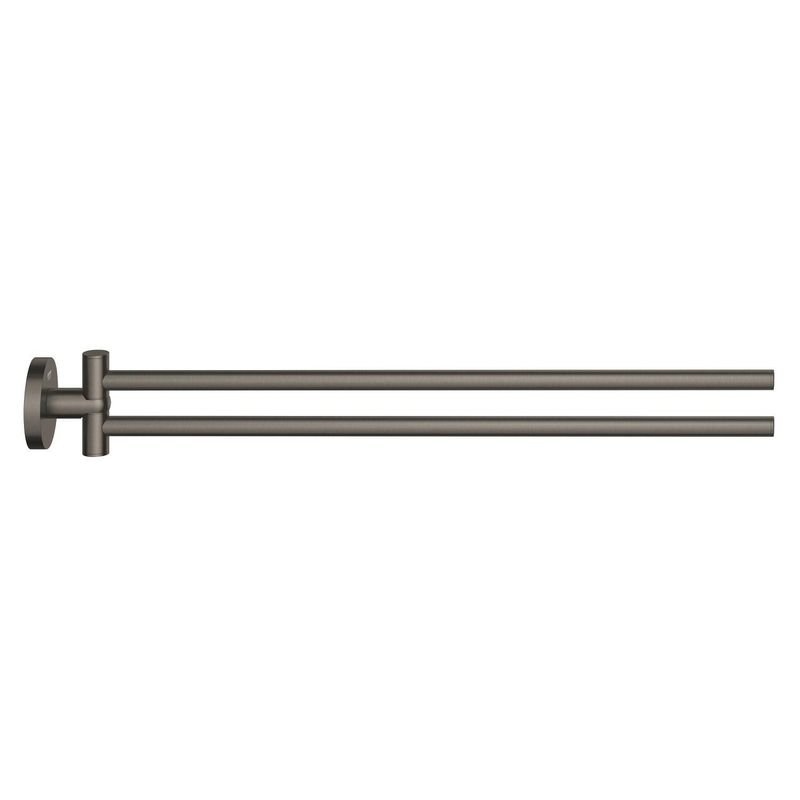Casa si Gradina - Sanitare - Suporturi si accesorii baie - Suporturi baie - Bara prosop dubla Grohe 41183AL0, Start, aparenta, 440 mm, pivotanat, metal, mat, grafit - Infinity.ro