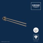 Casa si Gradina - Sanitare - Suporturi si accesorii baie - Suporturi baie - Bara prosop dubla Grohe 41183AL0, Start, aparenta, 440 mm, pivotanat, metal, mat, grafit - Infinity.ro