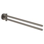 Casa si Gradina - Sanitare - Suporturi si accesorii baie - Suporturi baie - Bara prosop dubla Grohe 41183AL0, Start, aparenta, 440 mm, pivotanat, metal, mat, grafit - Infinity.ro