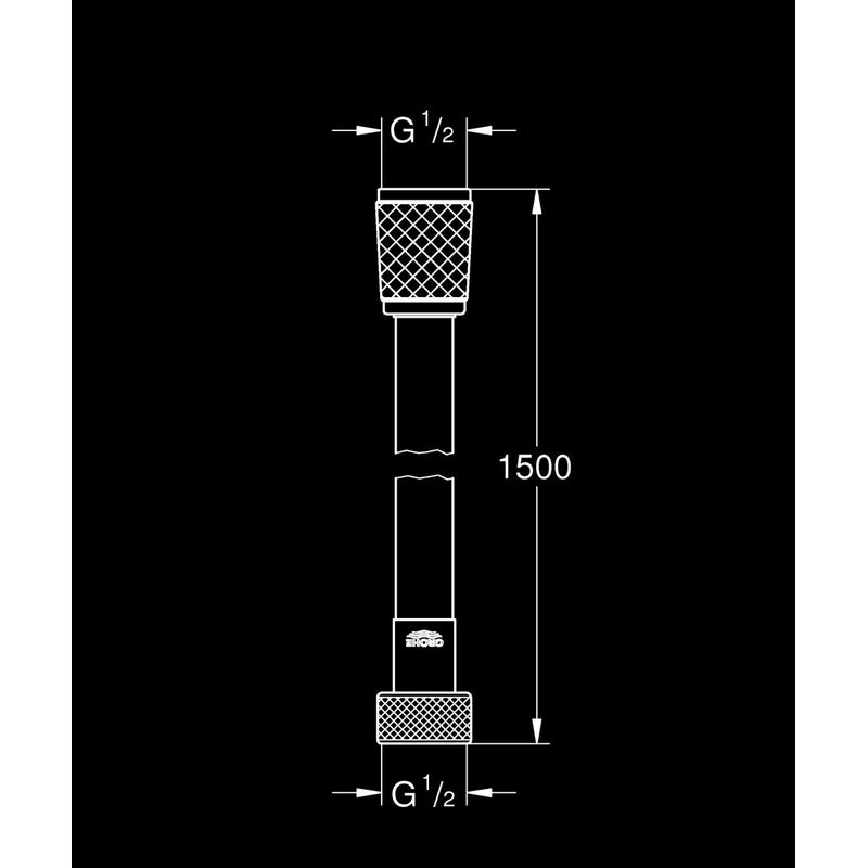Casa si Gradina - Sanitare - Cazi si cabine de dus - Coloane si seturi de dus - Furtun dus Grohe 28151L02, RelexaFlex, universal, 1.5 m, mat, alb - Infinity.ro