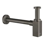 Casa si Gradina - Sanitare - Cazi si cabine de dus - Coloane si seturi de dus - Evacuare lavoar Grohe 40564AL0, Eurocube, 1 1/4'', metal, slid glisant, surub curatare, mat, grafit - Infinity.ro
