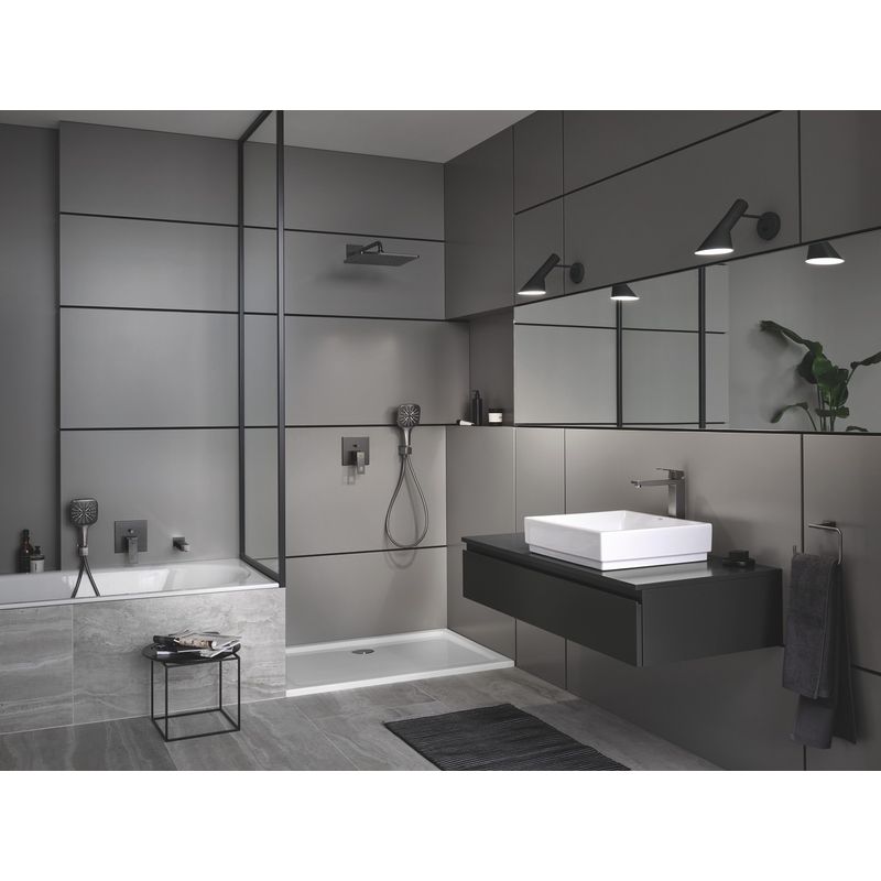 Casa si Gradina - Sanitare - Cazi si cabine de dus - Coloane si seturi de dus - Evacuare lavoar Grohe 40564AL0, Eurocube, 1 1/4'', metal, slid glisant, surub curatare, mat, grafit - Infinity.ro