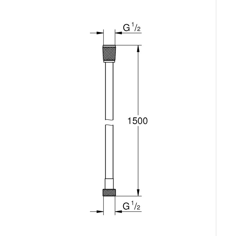 Casa si Gradina - Sanitare - Cazi si cabine de dus - Coloane si seturi de dus - Furtun dus Grohe 28364KF1, SilverFlex, 1/2'' x 1/2'', 1.5 m, mat, negru - Infinity.ro