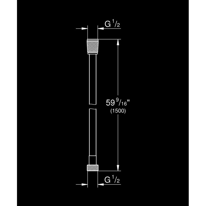 Casa si Gradina - Sanitare - Cazi si cabine de dus - Coloane si seturi de dus - Furtun dus Grohe 28364KF1, SilverFlex, 1/2'' x 1/2'', 1.5 m, mat, negru - Infinity.ro