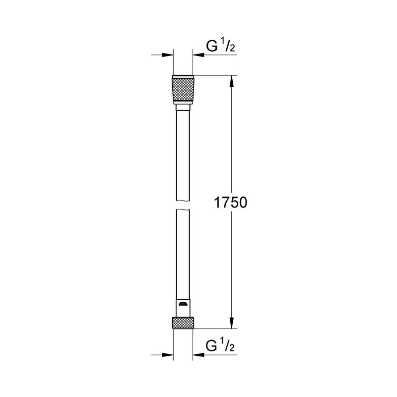 Casa si Gradina - Sanitare - Cazi si cabine de dus - Coloane si seturi de dus - Furtun dus Grohe 28388DC1, SilverFlex, 1/2'' x 1/2'', 1.75 m, mat, otel satinat - Infinity.ro