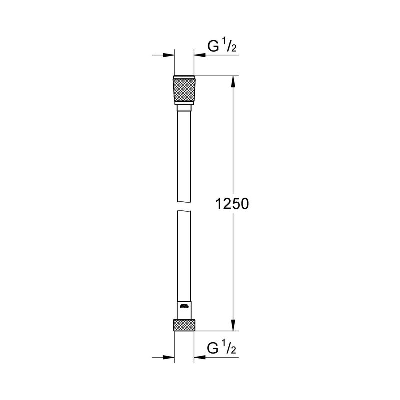 Casa si Gradina - Sanitare - Cazi si cabine de dus - Coloane si seturi de dus - Furtun dus Grohe 28362DC1, SilverFlex, 1/2'' x 1/2'', 1.25 m, mat, otel satinat - Infinity.ro