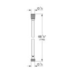 Casa si Gradina - Sanitare - Cazi si cabine de dus - Coloane si seturi de dus - Furtun Grohe 28388A00, Silverflex, universal, 1.75 m, 5 bari, anti-indoire, lucios, grafit - Infinity.ro