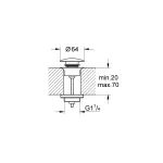 Casa si Gradina - Sanitare - Cazi si cabine de dus - Coloane si seturi de dus - Ventil push to open Grohe 29510KF0, universal, 1 1/4'', compensare lungime, alama, mat, negru - Infinity.ro