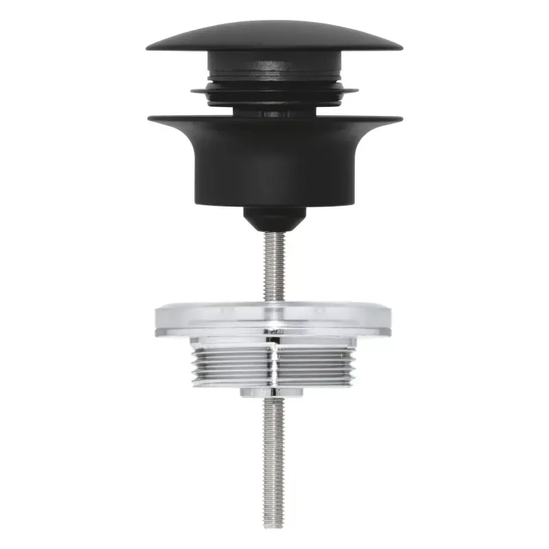 Casa si Gradina - Sanitare - Cazi si cabine de dus - Coloane si seturi de dus - Ventil push to open Grohe 29510KF0, universal, 1 1/4'', compensare lungime, alama, mat, negru - Infinity.ro