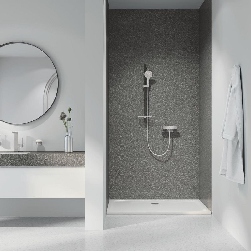 Casa si Gradina - Sanitare - Cazi si cabine de dus - Coloane si seturi de dus - Bara de dus Grohe 26603DC0, SmartActive, 900 mm, etajera, mat, otel satinat - Infinity.ro