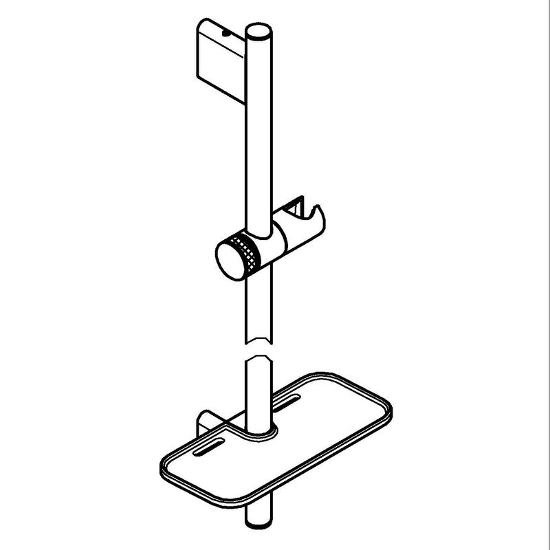Casa si Gradina - Sanitare - Cazi si cabine de dus - Coloane si seturi de dus - Bara dus Grohe 26602A00, SmartActive, aparenta, 630 mm, etajera, lucios, grafit - Infinity.ro