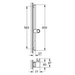 Casa si Gradina - Sanitare - Cazi si cabine de dus - Coloane si seturi de dus - Bara dus Grohe 101673GL00, SPA AQUA, aparenta, 600 mm, metal, lucios, auriu - Infinity.ro