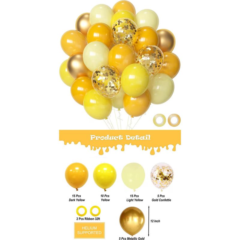 Casa si Gradina - Decoratiuni - Decoratiuni petrecere - Baloane - Set 50 baloane gold TrendiShop , latex premium, ideale pentru petreceri si decoruri festive, gold, galben, confetti - Infinity.ro