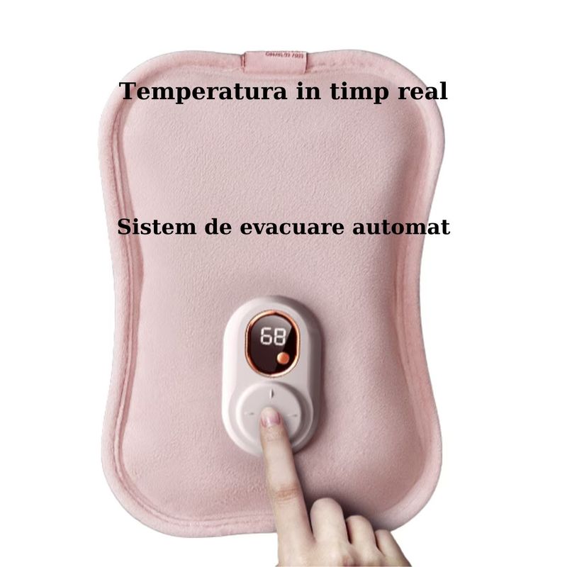 Ingrijire personala si Cosmetice - Sanatate si wellness - Articole wellness - Incalzitoare corporale - Perna electrica TrendiShop cu apa calda, dureri menstruale sau de spate, centura, incarcator, roz, catifea - Infinity.ro