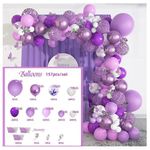 Casa si Gradina - Decoratiuni - Decoratiuni petrecere - Baloane - Set baloane decorative TrendiShop, 157 baloane, 45x30x25x13cm, Mov-Violet, calitate premium - Infinity.ro