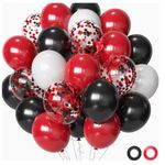 Casa si Gradina - Decoratiuni - Decoratiuni petrecere - Baloane - Set 50 baloane rosi cu negru TrendiShop , latex premium, ideale pentru petreceri si decoruri festive, rosu, negru, alb - Infinity.ro