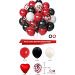 Casa si Gradina - Decoratiuni - Decoratiuni petrecere - Baloane - Set 50 baloane rosi cu negru TrendiShop , latex premium, ideale pentru petreceri si decoruri festive, rosu, negru, alb - Infinity.ro