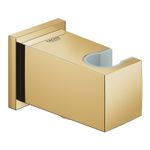 Casa si Gradina - Sanitare - Cazi si cabine de dus - Coloane si seturi de dus - Cot iesire Grohe 26370GL0, Euphoria Cube, 1/2'' x 1/2'', suport para, lucios, auriu - Infinity.ro